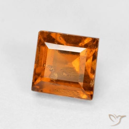 9,17 ctw natürlicher Mitteldunkles Orange Hessonit-Granat, Quadrat, VS-SI