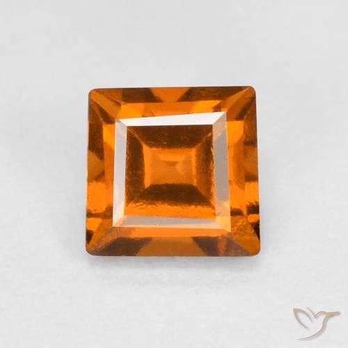 0.97ct Natürlicher Mitteldunkles Orange Hessonit-Granat, Quadrat, VS