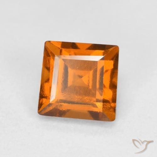 9,17 ctw natürlicher Mitteldunkles Orange Hessonit-Granat, Quadrat, VS