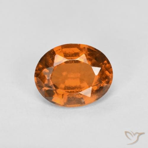 0.83ct Natürlicher Mittelorange Hessonit-Granat, Oval, VS
