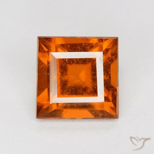 1.70ct Natürlicher tieforange Hessonit-Granat, Quadrat, VS