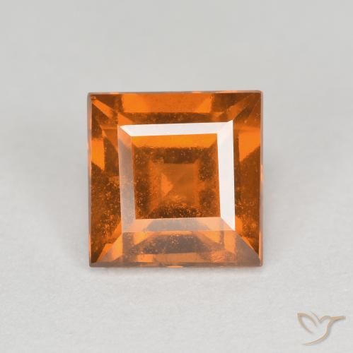 1.18ct Natürlicher tieforange Hessonit-Granat, Quadrat, VS