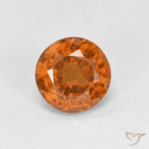 0.92ct Natürlicher Mitteldunkles Orange Hessonit-Granat, Runden, VS