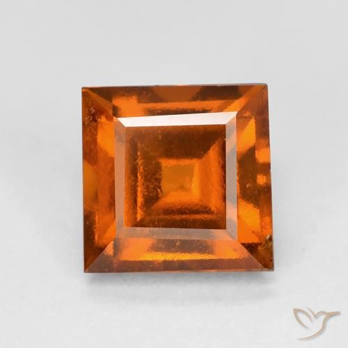 2.04ct Natürlicher Mitteldunkles Orange Hessonit-Granat, Quadrat, VS