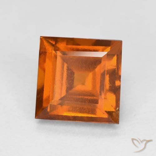 9,17 ctw natürlicher Mitteldunkles Orange Hessonit-Granat, Quadrat, VS