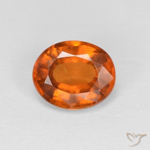 1.38ct Natürlicher tieforange Hessonit-Granat, Oval, VS
