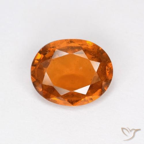 1.53ct Natürlicher Mittelorange Hessonit-Granat, Oval, VS