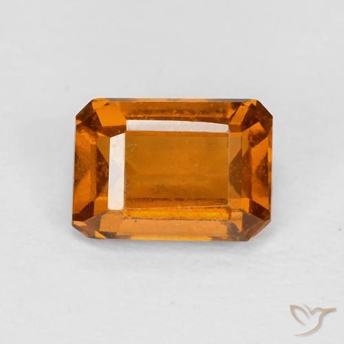 1.29ct Natürlicher Gelblich-orange Hessonit-Granat, Smaragdschliff, VS