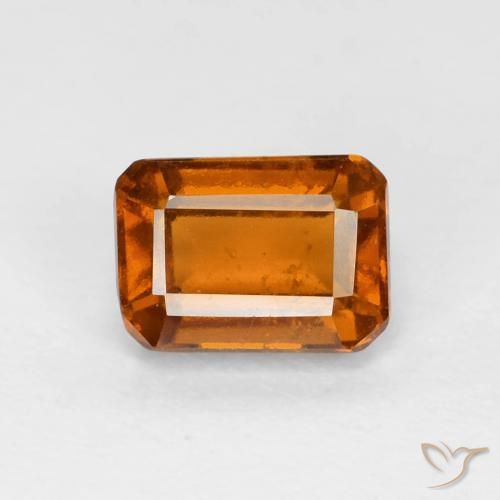 1.48ct Natürlicher Medium Dark-Orange Hessonit-Granat, Smaragdschliff, VS