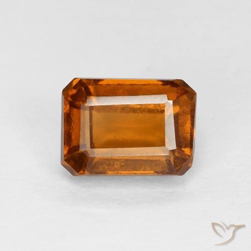 1.40ct Natürlicher tieforange Hessonit-Granat, Smaragdschliff, VS