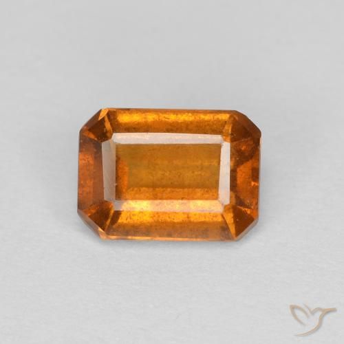 1.18ct Natürlicher orange-braun Hessonit-Granat, Smaragdschliff, VS