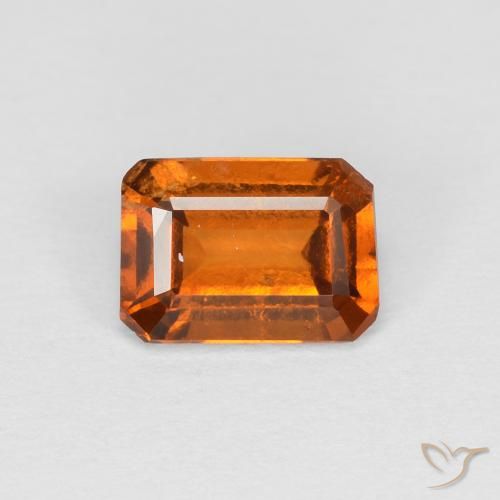 1.11ct Natürlicher tieforange Hessonit-Granat, Smaragdschliff, VS