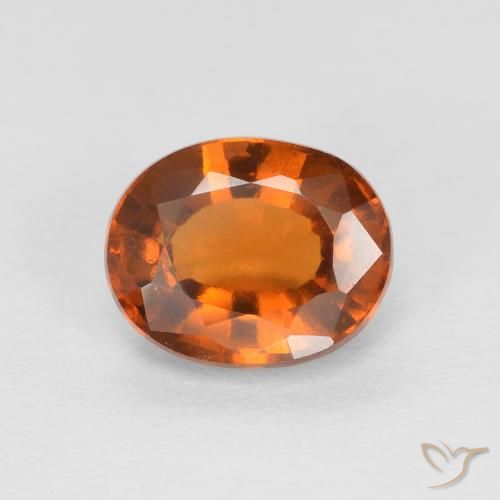 1.61ct Natürlicher Medium Dark-Orange Hessonit-Granat, Oval, VVS-VS