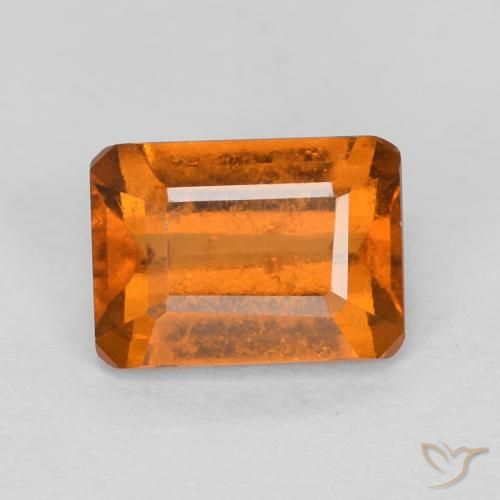 1.26ct Natürlicher tieforange Hessonit-Granat, Smaragdschliff, VS