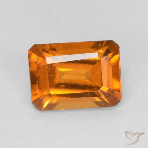 1.19ct Natürlicher Medium Dark-Orange Hessonit-Granat, Smaragdschliff, VS