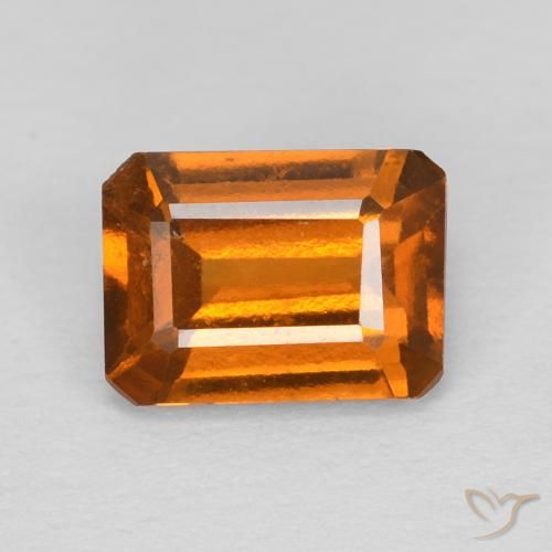 1.18ct Natürlicher tieforange Hessonit-Granat, Smaragdschliff, VS