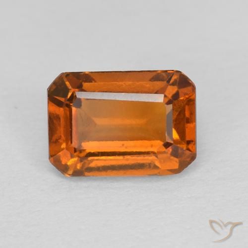 1.17ct Natürlicher Medium Dark-Orange Hessonit-Granat, Smaragdschliff, VVS-VS