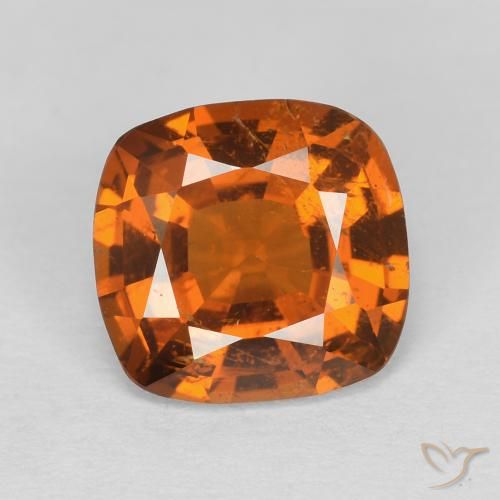 1.74ct Natürlicher Medium Dark-Orange Hessonit-Granat, Kissen, VVS-VS