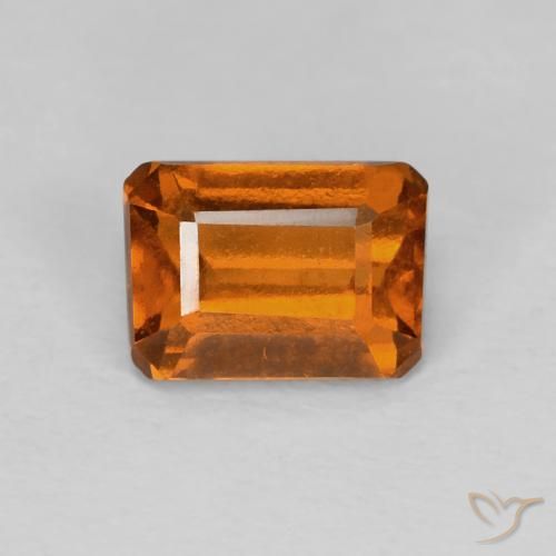 1.25ct Natürlicher Medium Dark-Orange Hessonit-Granat, Smaragdschliff, VVS-VS