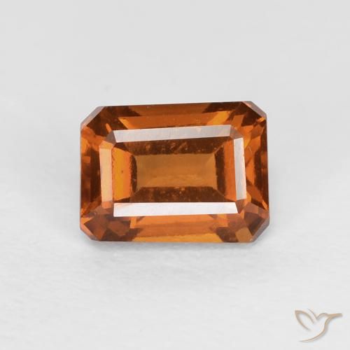 1.44ct Natürlicher tieforange Hessonit-Granat, Smaragdschliff, VVS-VS