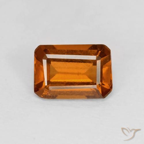 1.06ct Natürlicher Medium Dark-Orange Hessonit-Granat, Smaragdschliff, VVS-VS