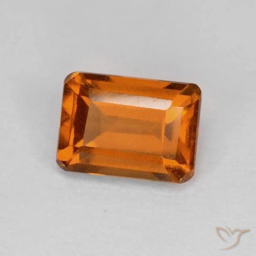 1.41ct Natürlicher tieforange Hessonit-Granat, Smaragdschliff, VVS-VS