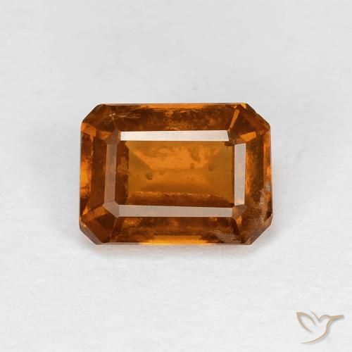 1.27ct Natürlicher tieforange Hessonit-Granat, Smaragdschliff, VS