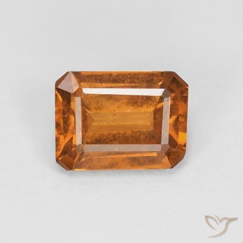 1.10ct Natürlicher tieforange Hessonit-Granat, Smaragdschliff, VS