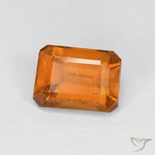 1.41ct Natürlicher Mittelorange Hessonit-Granat, Smaragdschliff, VVS-VS