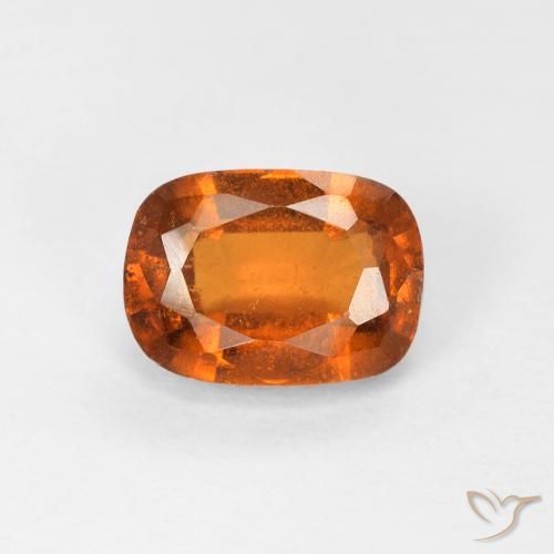 1.34ct Natürlicher tieforange Hessonit-Granat, Kissen, VS-SI