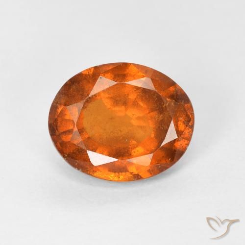 1.56ct Natürlicher Medium Dark-Orange Hessonit-Granat, Oval, VS-SI