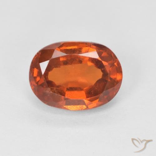 1.44ct Natürlicher Medium Dark-Orange Hessonit-Granat, Oval, VS