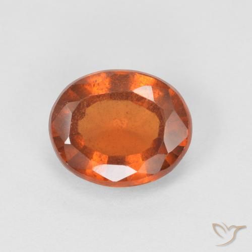 1.34ct Natürlicher Medium Dark-Orange Hessonit-Granat, Oval, VS