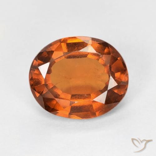 1.66ct Natürlicher rötlich-orange Hessonit-Granat, Oval, VVS-VS