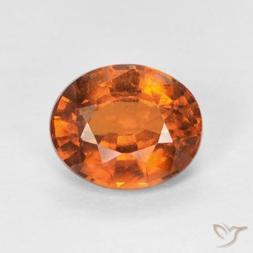 1.51ct Natürlicher Medium Dark-Orange Hessonit-Granat, Oval, VVS-VS