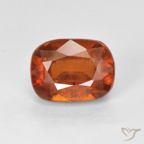 2.56ct Natürlicher rötlich-orange Hessonit-Granat, Kissen, VS-SI