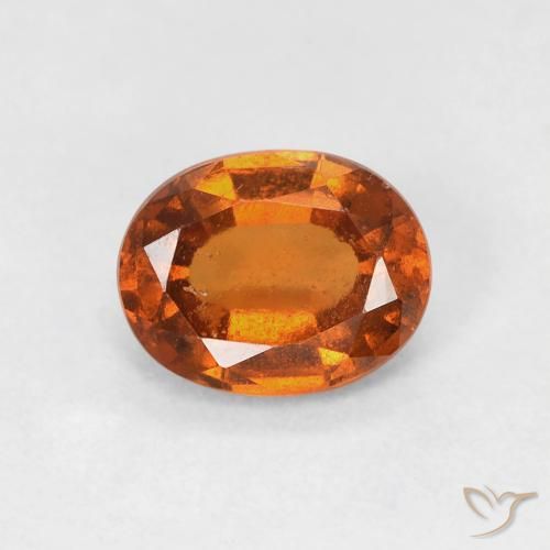 0.89ct Natürlicher Medium Dark-Orange Hessonit-Granat, Oval, VS