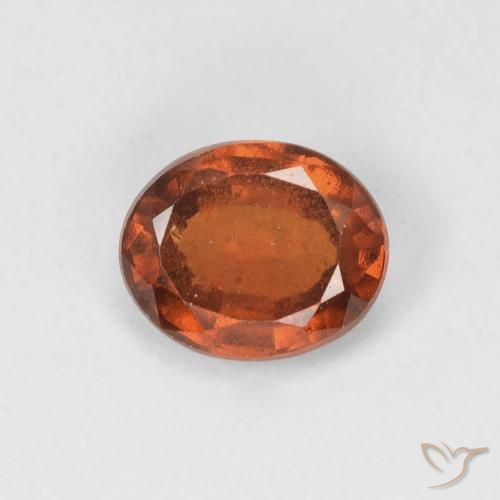 1.36ct Natürlicher rötlich-orange Hessonit-Granat, Oval, VVS-VS
