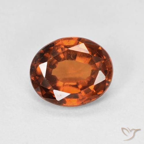 1.70ct Natürlicher rötlich-orange Hessonit-Granat, Oval, VVS-VS