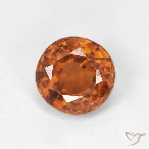0.94ct Natürlicher Medium Dark-Orange Hessonit-Granat, Runden, VVS-VS