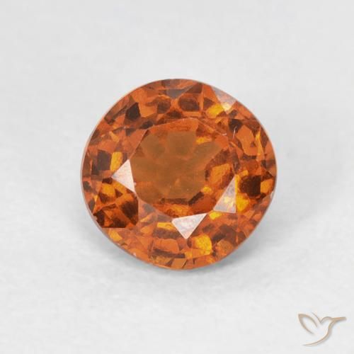 0.95ct Natürlicher Medium Dark-Orange Hessonit-Granat, Runden, VVS-VS