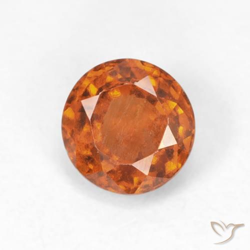 0.92ct Natürlicher rötlich-orange Hessonit-Granat, Runden, VS