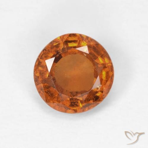 0.83ct Natürlicher Medium Dark-Orange Hessonit-Granat, Runden, VS
