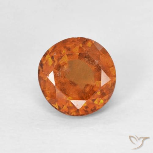 0.85ct Natürlicher Medium Dark-Orange Hessonit-Granat, Runden, VS