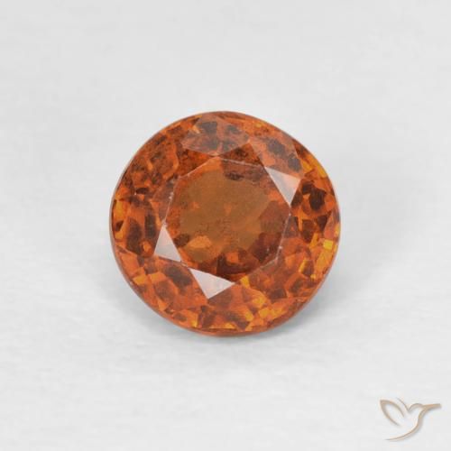 0.85ct Natürlicher Medium Dark-Orange Hessonit-Granat, Runden, VS