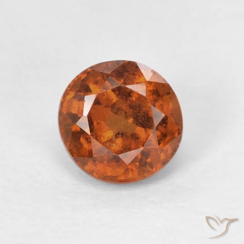 0.91ct Natürlicher tieforange Hessonit-Granat, Runden, VS
