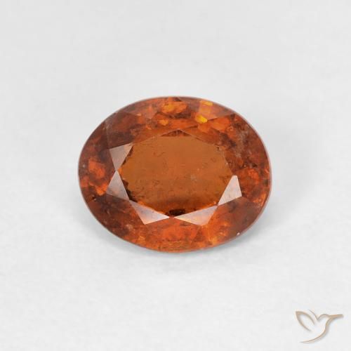 1.39ct Natürlicher Medium Dark-Orange Hessonit-Granat, Oval, VS