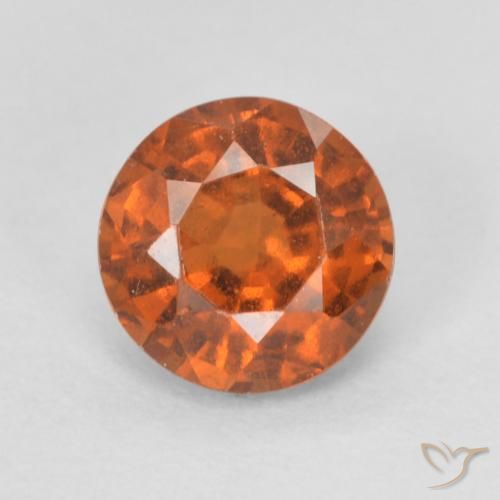 0.86ct Natürlicher tieforange Hessonit-Granat, Runden, VVS-VS