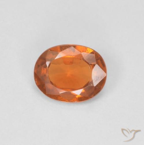 0.82ct Natürlicher tieforange Hessonit-Granat, Oval, VVS-VS