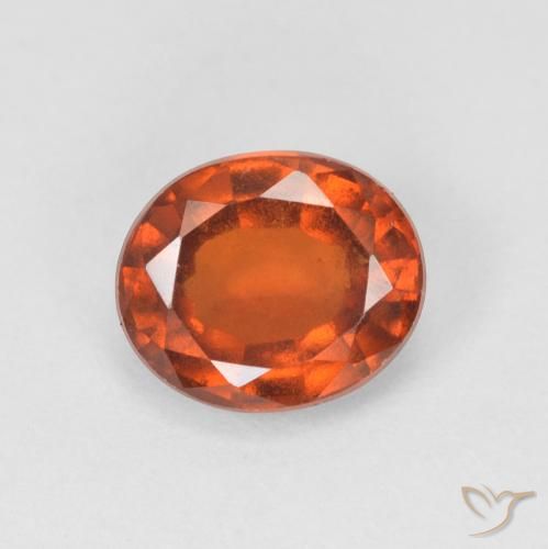 1.48ct Natürlicher rötlich-orange Hessonit-Granat, Oval, VVS-VS